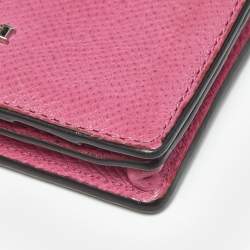 Pre Owned Coach Pink Leather Bifold Card Holder