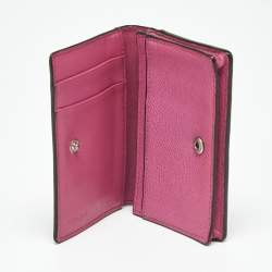 Pre Owned Coach Pink Leather Bifold Card Holder