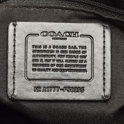Pre Owned Coach Black/Brown Signature Coated Canvas and Leather Sierra Satchel