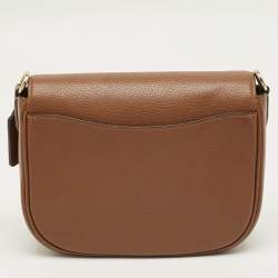 Pre Owned Coach Brown Leather Amelia Saddle Crossbody Bag