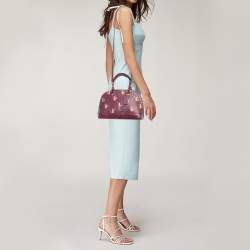 Pre Owned Coach Fuchsia Leather Mini Party Cat Sierra Satchel