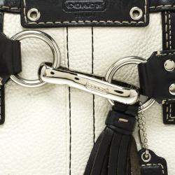 Pre Owned Coach White Leather Hamptons Braided Satchel