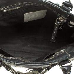 Pre Owned Coach White Leather Hamptons Braided Satchel