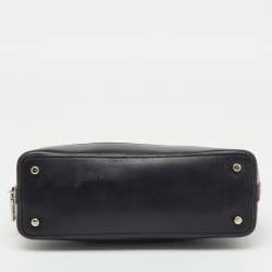 Pre Owned Coach Black/Grey Signature Coated Canvas and Leather Mini Sierra Satchel