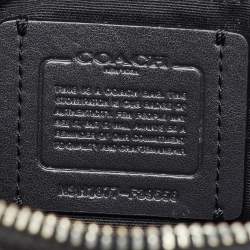 Pre Owned Coach Black/Grey Signature Coated Canvas and Leather Mini Sierra Satchel
