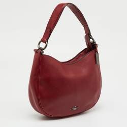 Pre Owned Coach Dark Red Leather Nomad Hobo