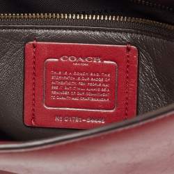 Pre Owned Coach Dark Red Leather Nomad Hobo