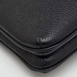 Pre Owned Coach Black Leather Double Zip Crossbody Bag