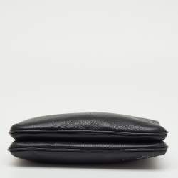 Pre Owned Coach Black Leather Double Zip Crossbody Bag