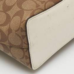 Pre Owned Coach Brown/Beige Signature Coated Canvas Mollie Bucket Bag