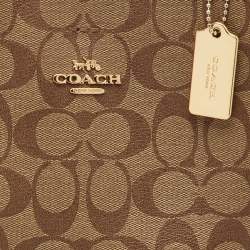 Pre Owned Coach Brown/Beige Signature Coated Canvas Mollie Bucket Bag