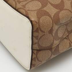 Pre Owned Coach Brown/Beige Signature Coated Canvas Mollie Bucket Bag