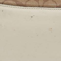 Pre Owned Coach Brown/Beige Signature Coated Canvas Mollie Bucket Bag
