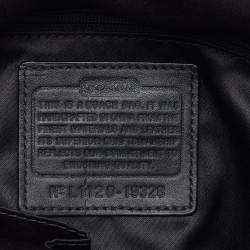 Pre Owned Coach Black/Grey Maggie Op Art Canvas and Leather Shoulder Bag