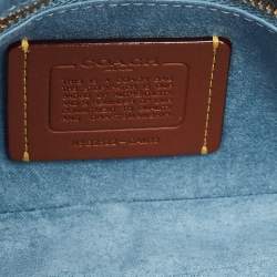 Pre Owned Coach Blue Leather Jet Shoulder Bag