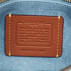 Pre Owned Coach Blue Leather Jet Shoulder Bag