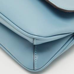 Pre Owned Coach Blue Leather Jet Shoulder Bag