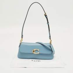 Pre Owned Coach Blue Leather Jet Shoulder Bag