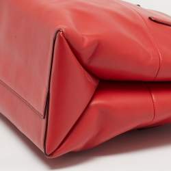 Pre Owned Coach Red Leather Borough Tote