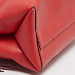 Pre Owned Coach Red Leather Borough Tote