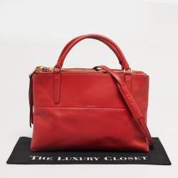 Pre Owned Coach Red Leather Borough Tote