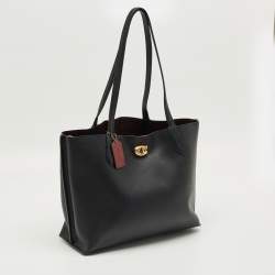 Pre Owned Coach Black Leather Willow Tote