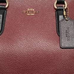 Pre Owned Coach Burgundy/Black Leather Channing Carryall Satchel