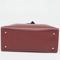 Pre Owned Coach Burgundy/Black Leather Channing Carryall Satchel