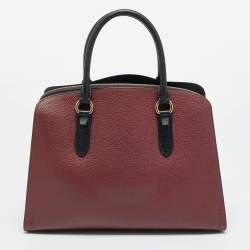 Pre Owned Coach Burgundy/Black Leather Channing Carryall Satchel