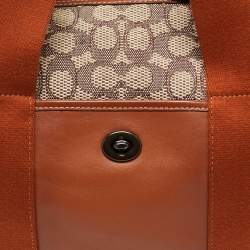 Pre Owned Coach x Disney Brown/Beige Jacquard Canvas Mickey and Friends Embroidered Duffel Bag