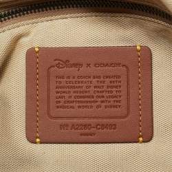 Pre Owned Coach x Disney Brown/Beige Jacquard Canvas Mickey and Friends Embroidered Duffel Bag