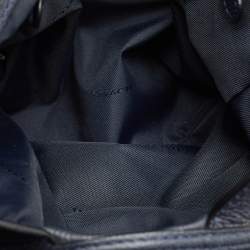 Pre Owned Coach Navy Blue Leather Turnlock Edie Shoulder Bag