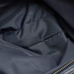 Pre Owned Coach Navy Blue Leather Turnlock Edie Shoulder Bag