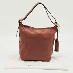 Pre Owned Coach Brown Leather Legacy Tassel Bucket Bag