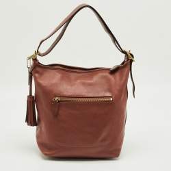 Pre Owned Coach Brown Leather Legacy Tassel Bucket Bag