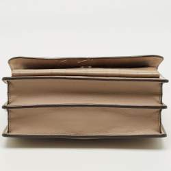 Pre Owned Coach Beige Croc Embossed Leather Klare Crossbody Bag