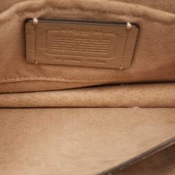 Pre Owned Coach Beige Croc Embossed Leather Klare Crossbody Bag