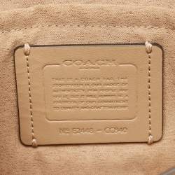 Pre Owned Coach Beige Croc Embossed Leather Klare Crossbody Bag