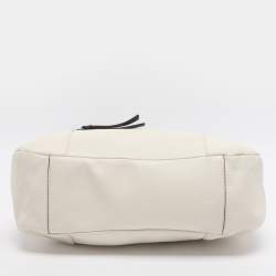 Pre Owned Coach White/Blue Leather Daisy Spectator Mia Satchel