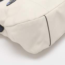 Pre Owned Coach White/Blue Leather Daisy Spectator Mia Satchel