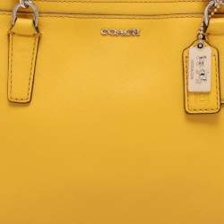 Pre Owned Coach Yellow Leather Mini Christie Carryall Satchel