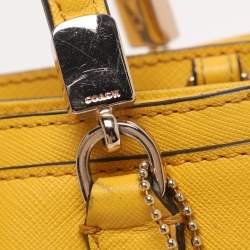 Pre Owned Coach Yellow Leather Mini Christie Carryall Satchel