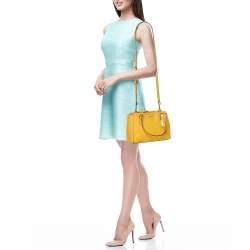 Pre Owned Coach Yellow Leather Mini Christie Carryall Satchel