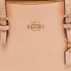 Pre Owned Coach Mollie 25 Orange Leather Tote