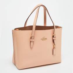 Pre Owned Coach Mollie 25 Orange Leather Tote