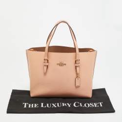 Pre Owned Coach Mollie 25 Orange Leather Tote