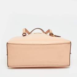 Pre Owned Coach Mollie 25 Orange Leather Tote