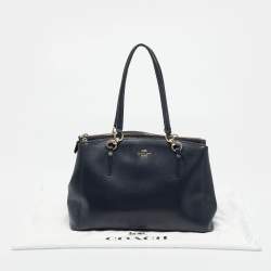 مملوكة مسبقًا حقيبة كوتش كريستي ساتشيل جلد أزرق بحري كبيرة