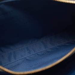 Pre Owned Coach Carter Carryall Blue Signature Leather Tote