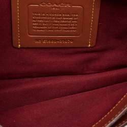 Pre Owned حقيبة كروس بودي كوتش رايلي كانفاس مغلف بالشعار بني